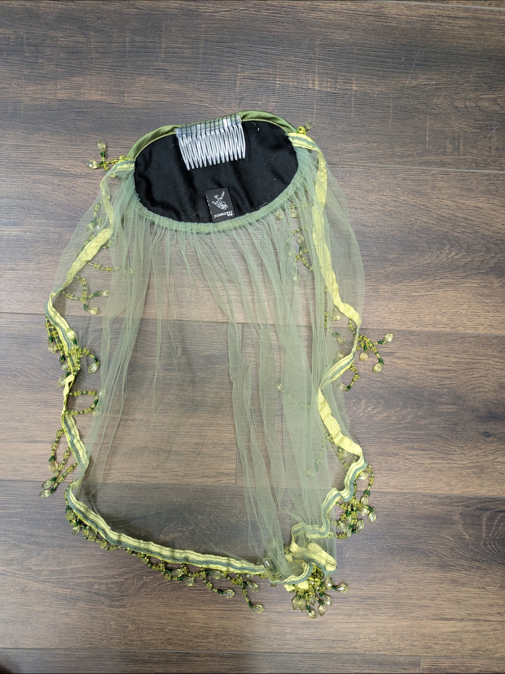 Moresca Green Velvet Feather Trim Arm Bands - Skirt Accessory Head Piece - Picture 8 of 8